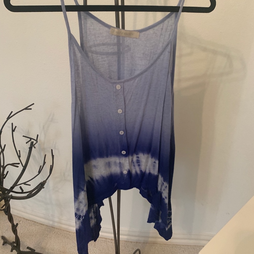 Haute Society Tank Top! Blue Tie Dye